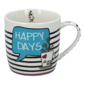 R2S Happy Days Print Porcelain Coffee Mug Multicolor R2S Happy Days Print Porcelain Coffee Mug Multicolor
